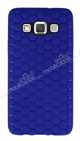 Eiroo Honeycomb Samsung Galaxy A3 Lacivert Silikon Klf