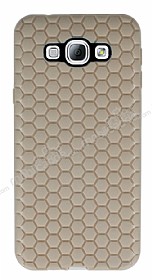 Eiroo Honeycomb Samsung Galaxy A8 Krem Silikon Klf