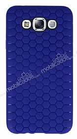 Eiroo Honeycomb Samsung Galaxy E7 Lacivert Silikon Klf