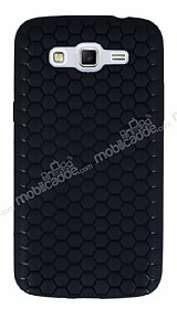 Eiroo Honeycomb Samsung Galaxy Grand 2 Siyah Silikon Klf