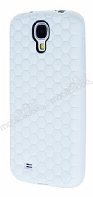 Eiroo Honeycomb Samsung i9500 Galaxy S4 Beyaz Silikon Klf