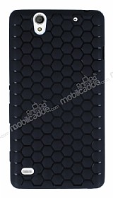 Eiroo Honeycomb Sony Xperia C4 Siyah Silikon Klf