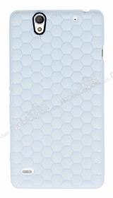 Eiroo Honeycomb Sony Xperia C4 Beyaz Silikon Klf