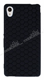 Eiroo Honeycomb Sony Xperia M4 Aqua Siyah Silikon Klf