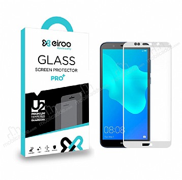 Eiroo Honor 7S Tempered Glass Full Beyaz Cam Ekran Koruyucu