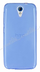 HTC Desire 620 Ultra nce effaf Mavi Silikon Klf