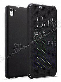 Eiroo HTC Desire 626 Dot View Uyku Modlu nce Yan Kapakl Siyah Klf