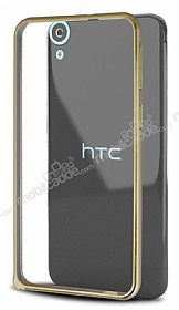 Eiroo HTC Desire 820 Gold izgili Gold Metal Bumper Klf