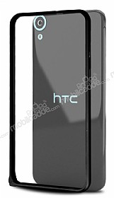 Eiroo HTC Desire 820 Metal Round Bumper Siyah Klf