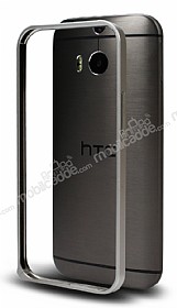 Eiroo HTC One M8 Silver Metal Bumper ereve Klf