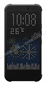Eiroo HTC One M9 Dot View Uyku Modlu Siyah Klf
