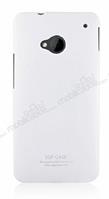 Eiroo HTC One Sert Parlak Beyaz Rubber Klf