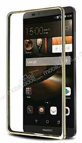 Eiroo Huawei Ascend Mate 7 Gold izgili Gold Metal Bumper Klf