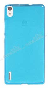 Huawei Ascend P7 Ultra nce effaf Mavi Silikon Klf