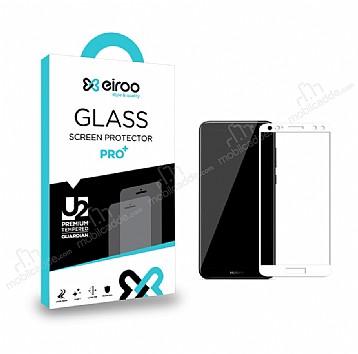 Eiroo Huawei Mate 10 Tempered Glass Full Beyaz Cam Ekran Koruyucu