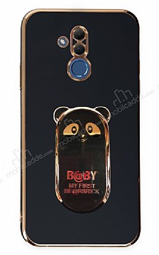 Eiroo Huawei Mate 20 Lite Baby Panda Standl Siyah Silikon Klf