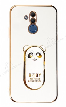 Eiroo Huawei Mate 20 Lite Baby Panda Standl Beyaz Silikon Klf