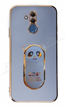 Eiroo Huawei Mate 20 Lite Baby Panda Standl Mavi Silikon Klf