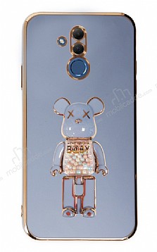 Eiroo Huawei Mate 20 Lite Candy Bear Standl Mavi Silikon Klf