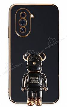 Eiroo Huawei nova 10 Pro Baby Bear Standl Siyah Silikon Klf