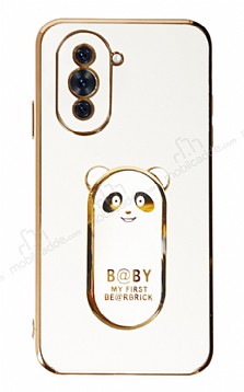 Eiroo Huawei Nova 10 Baby Panda Standl Beyaz Silikon Klf