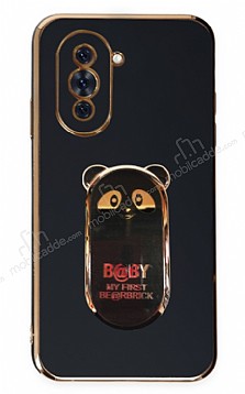 Eiroo Huawei Nova 10 Baby Panda Standl Siyah Silikon Klf