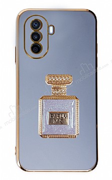 Eiroo Huawei Nova Y70 Aynal Parfm Standl Mavi Silikon Klf