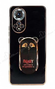 Eiroo Huawei Nova 9 Baby Panda Standl Siyah Silikon Klf