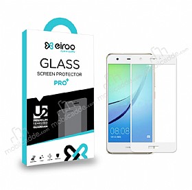 Eiroo Huawei Nova Tempered Glass Full Beyaz Cam Ekran Koruyucu