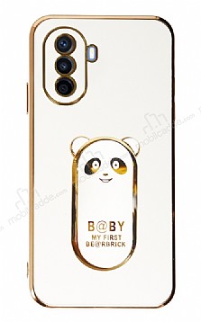 Eiroo Huawei Nova Y70 Baby Panda Standl Beyaz Silikon Klf