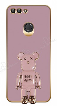 Eiroo Huawei P Smart 2018 Baby Bear Standl Mor Silikon Klf
