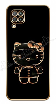 Eiroo Huawei P Smart 2018 Kitty Standl Siyah Silikon Klf