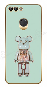Eiroo Huawei P Smart 2018 Lite Candy Bear Standl Yeil Silikon Klf