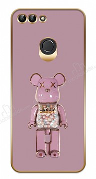 Eiroo Huawei P Smart 2018 Lite Candy Bear Standl Mor Silikon Klf
