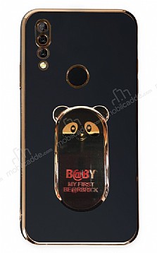 Eiroo Huawei P Smart Z Baby Panda Standl Siyah Silikon Klf