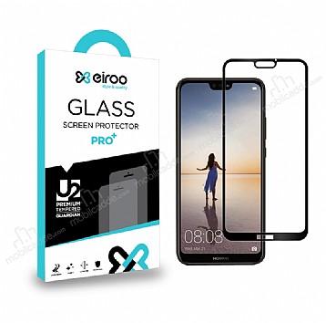 Eiroo Huawei P20 Tempered Glass Full Siyah Cam Ekran Koruyucu