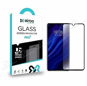 Eiroo Huawei P30 Tempered Glass Full Siyah Cam Ekran Koruyucu