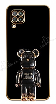 Eiroo Huawei P40 Lite Baby Bear Standl Siyah Silikon Klf