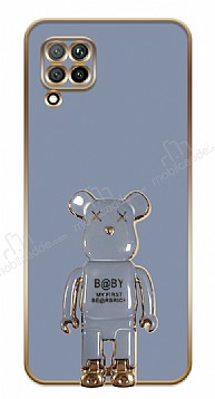 Eiroo Huawei P40 Lite Baby Bear Standl Mavi Silikon Klf
