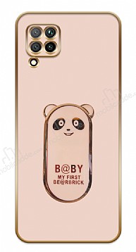 Eiroo Huawei P40 Lite Baby Panda Standl Pembe Silikon Klf