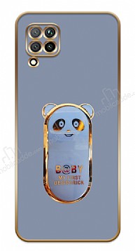 Eiroo Huawei P40 Lite Baby Panda Standl Mavi Silikon Klf