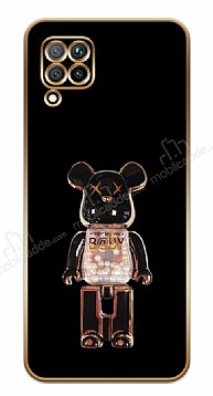 Eiroo Huawei P40 Lite Candy Bear Standl Siyah Silikon Klf
