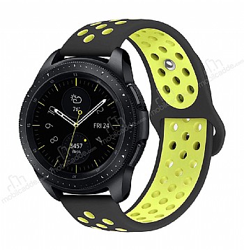 Eiroo Huawei Watch GT 2 Silikon Spor Siyah-Sar Kordon (46 mm)