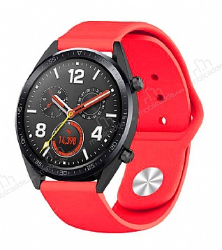 Eiroo Huawei Watch GT 2 Spor Silikon Krmz Kordon (46 mm)