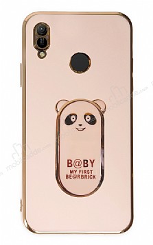 Eiroo Huawei Y6 2019 Baby Panda Standl Pembe Silikon Klf
