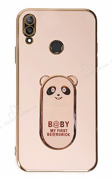 Eiroo Huawei Y7 2019 Baby Panda Standl Pembe Silikon Klf