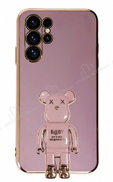 Eiroo Samsung Galaxy S23 Ultra Baby Bear Standl Mor Silikon Klf