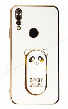 Eiroo Huawei Y9 Prime 2019 Baby Panda Standl Beyaz Silikon Klf