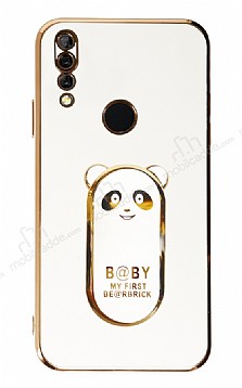 Eiroo Huawei Y9 Prime Baby Panda Standl Beyaz Silikon Klf