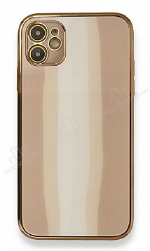 Eiroo Hued iPhone 12 6.1 in Cam Rose Gold Rubber Klf